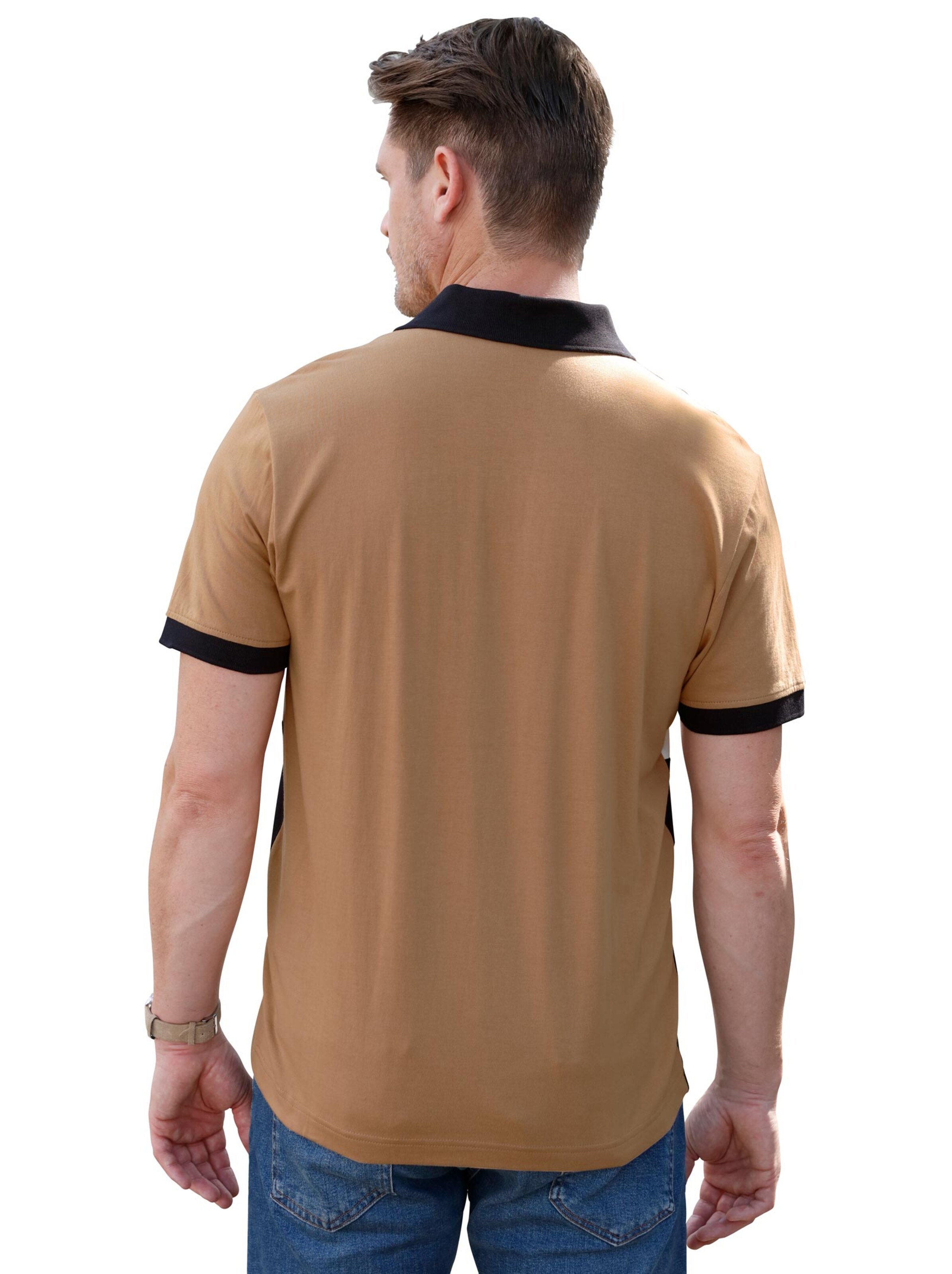 Poloshirt - camel-ecru-marine