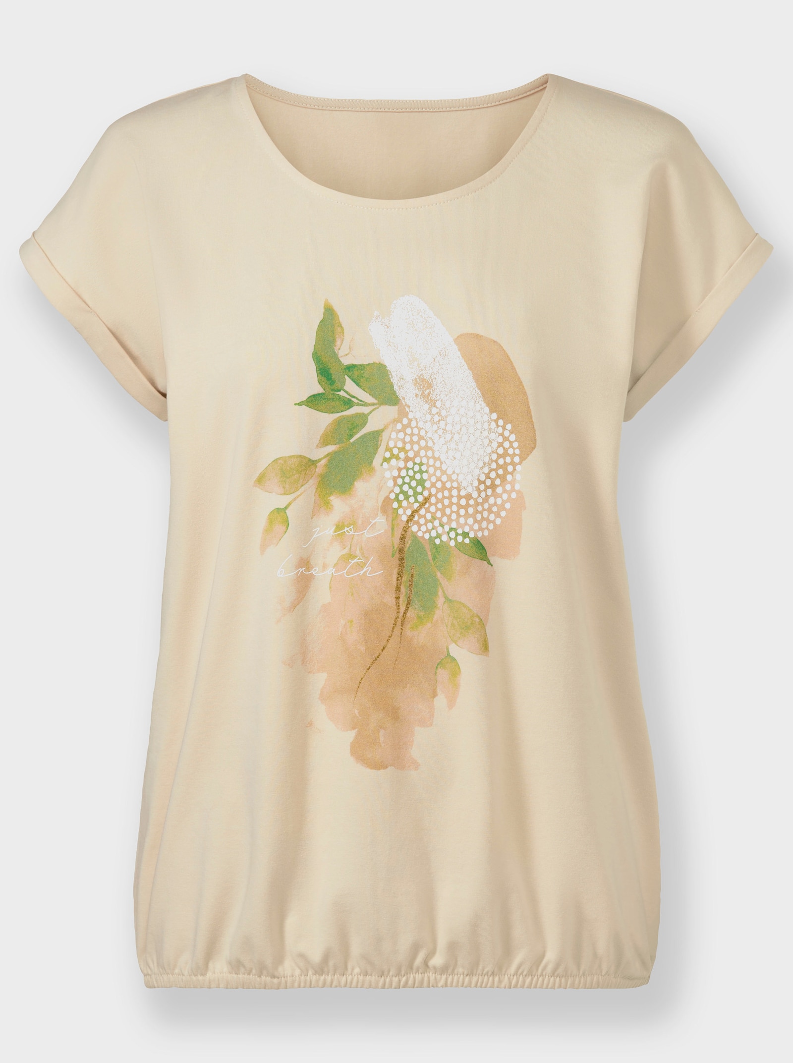 Shirt mit Front-Druck - elfenbein-beige-bedruckt