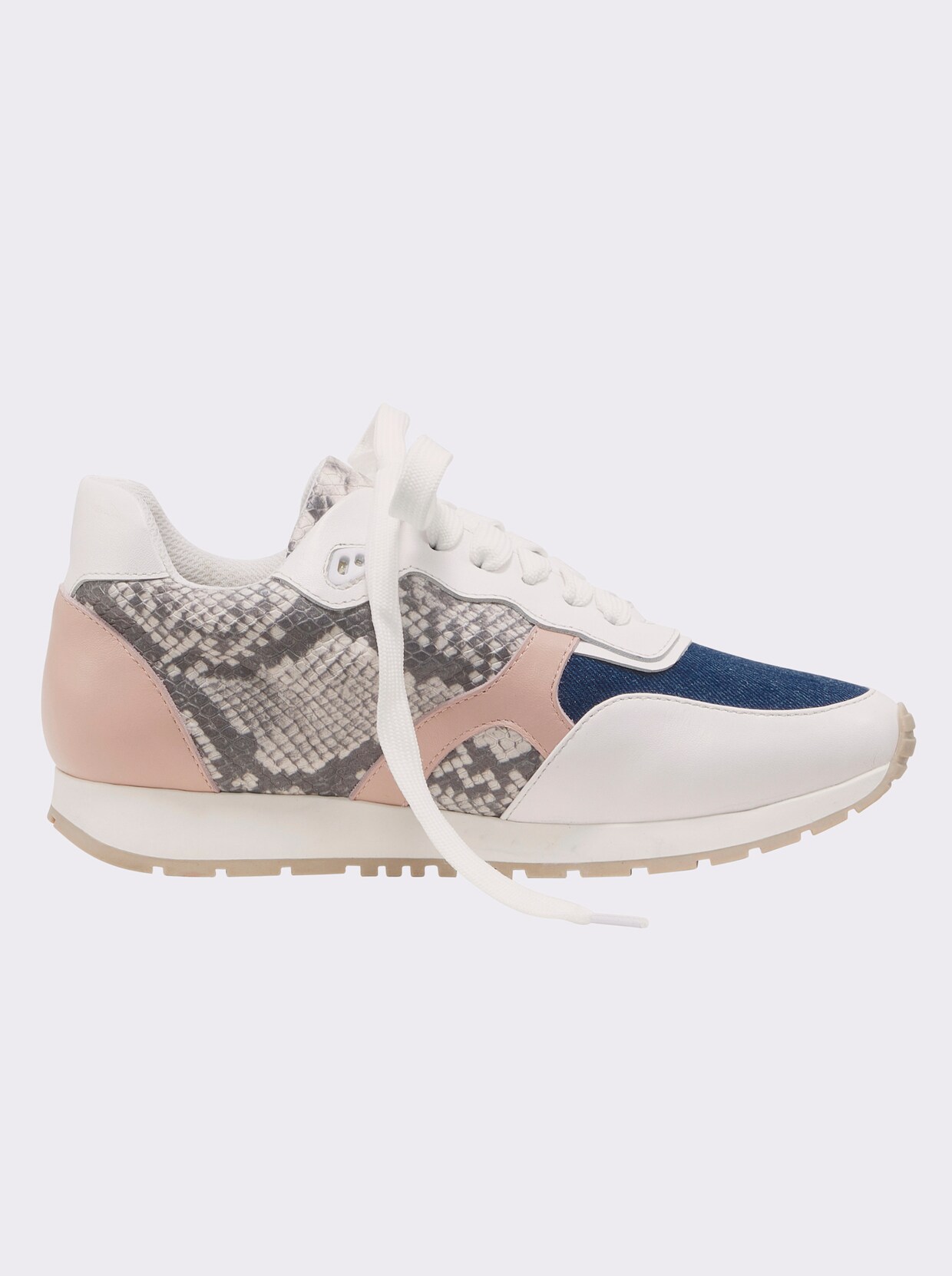 heine Sneaker - weiß-blau-gemustert