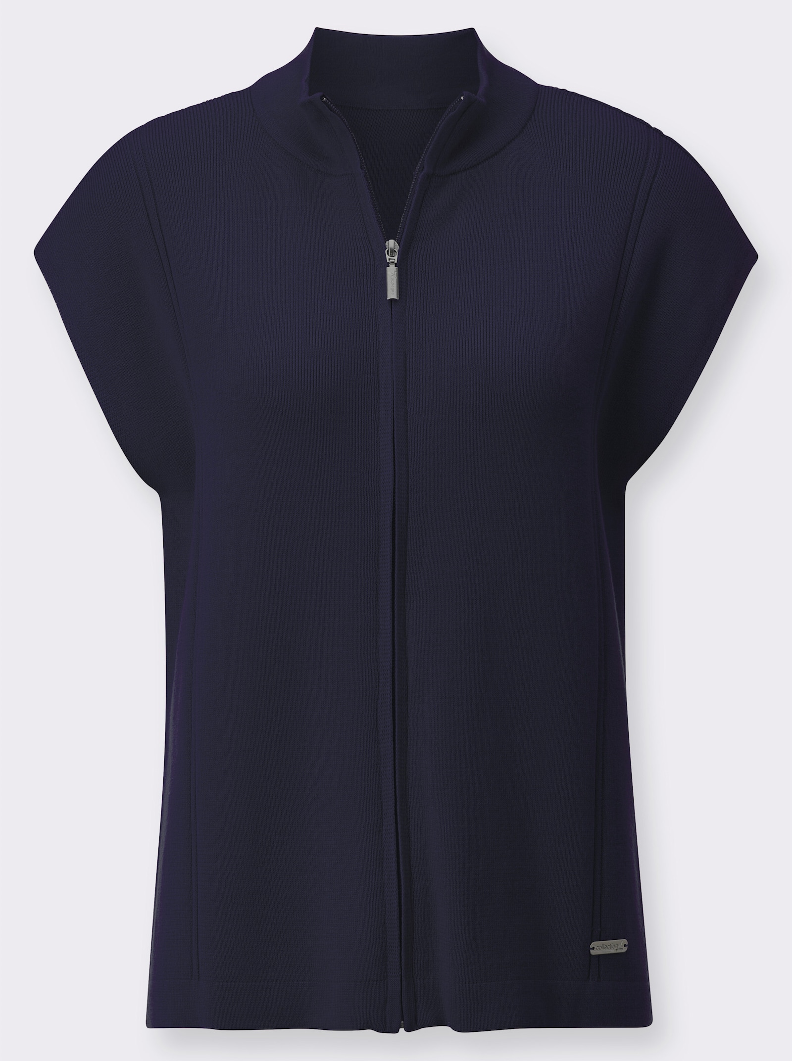 Mouwloos vest met blinde ritssluiting - marine