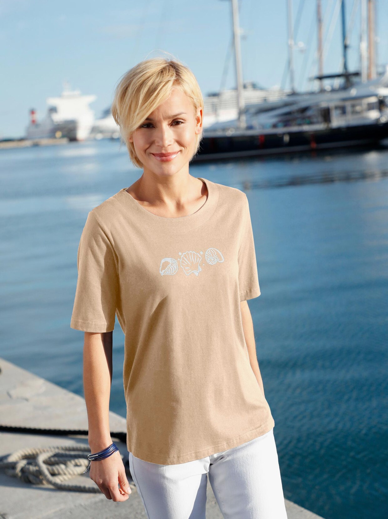Shirt met korte mouwen - beige