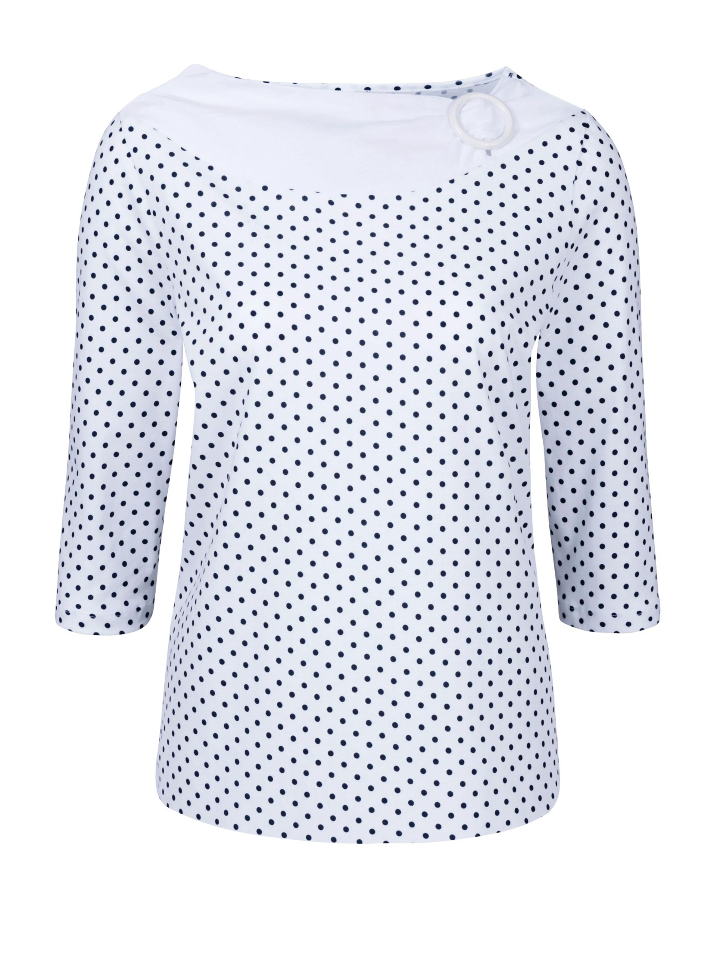 Shirt - weiß-marine-getupft