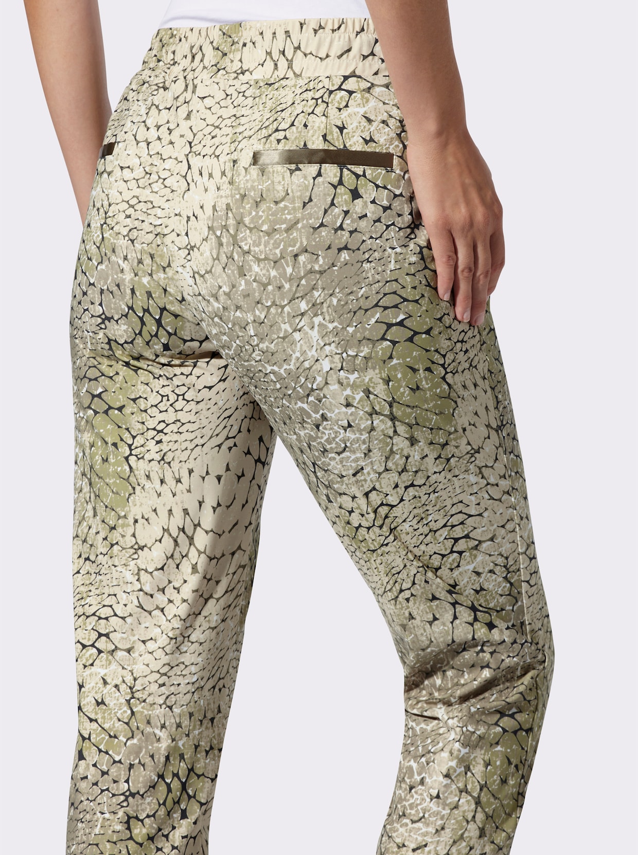 heine Jerseyhose - khaki-sand-bedruckt