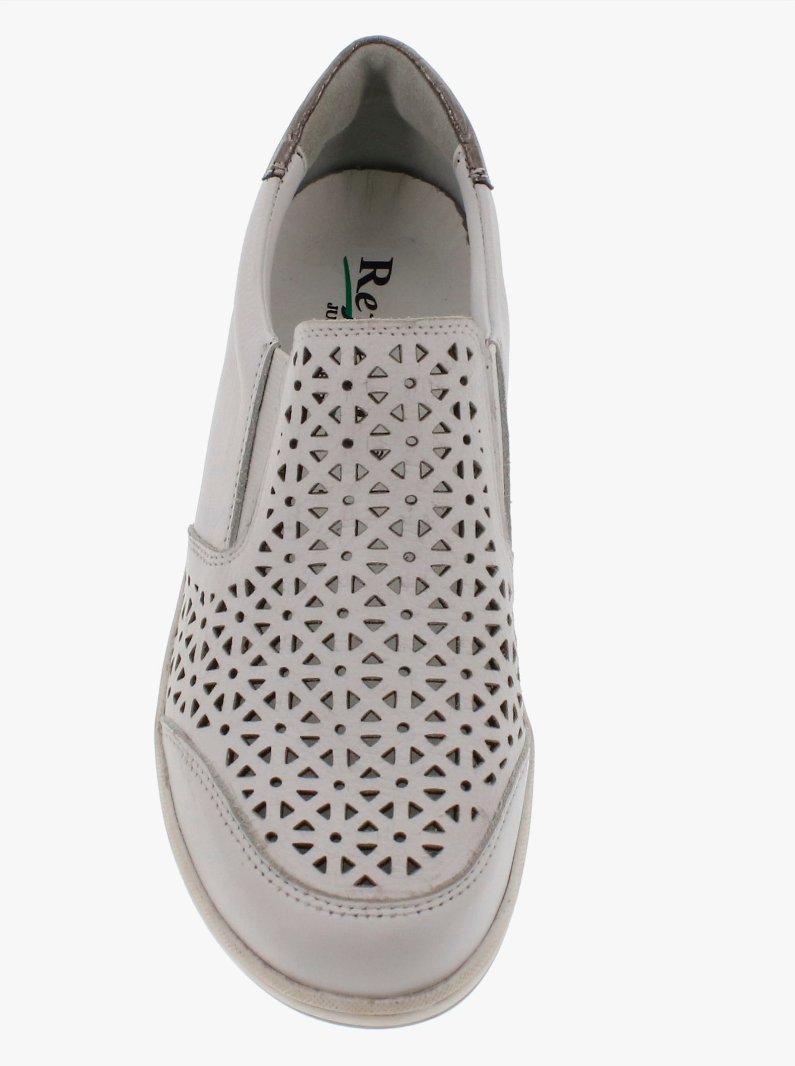 Reflexan Slipper mit floraler Perforierung - weiß