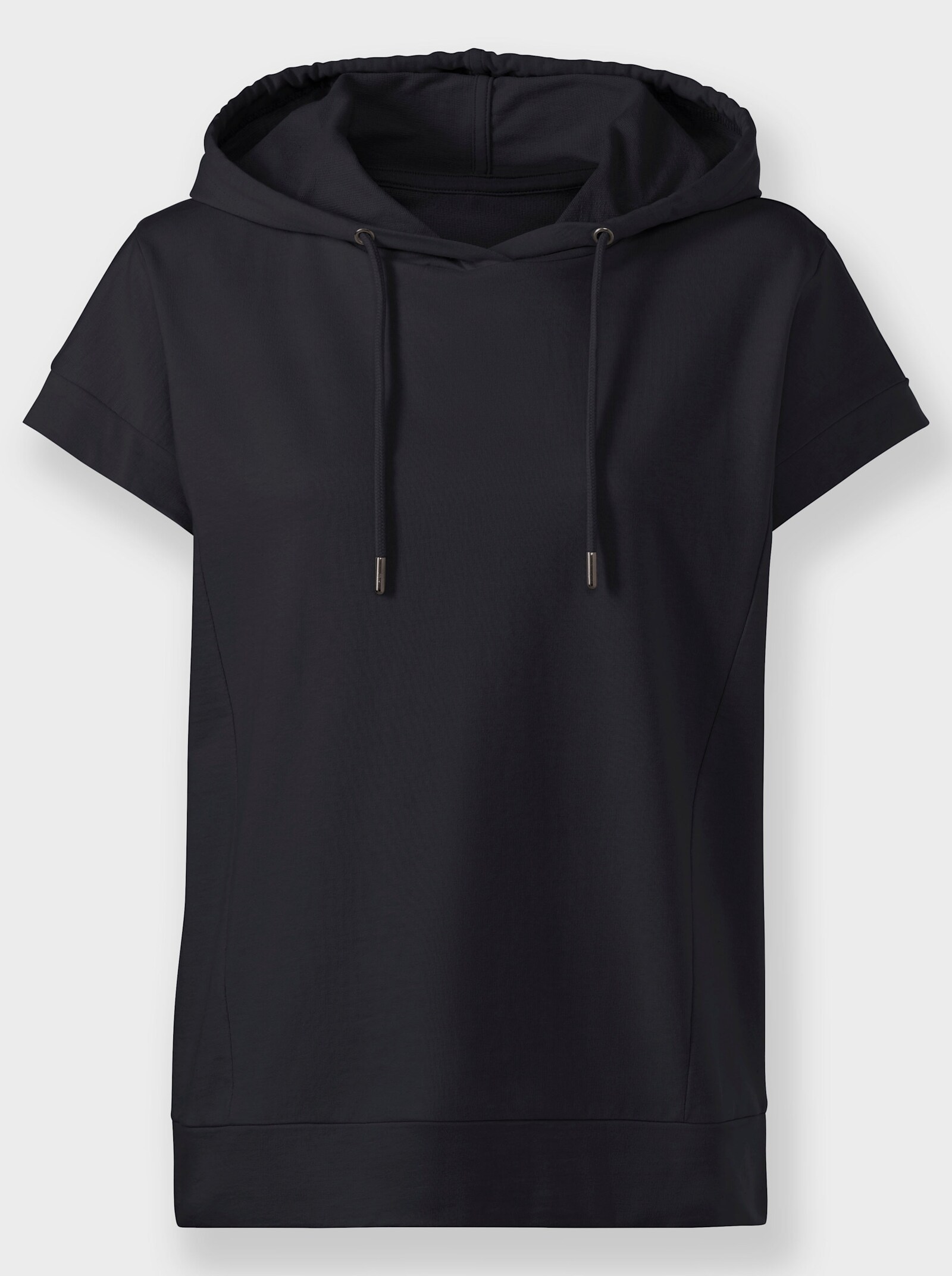 Tričko s kapucí a zakrytými rameny - černá