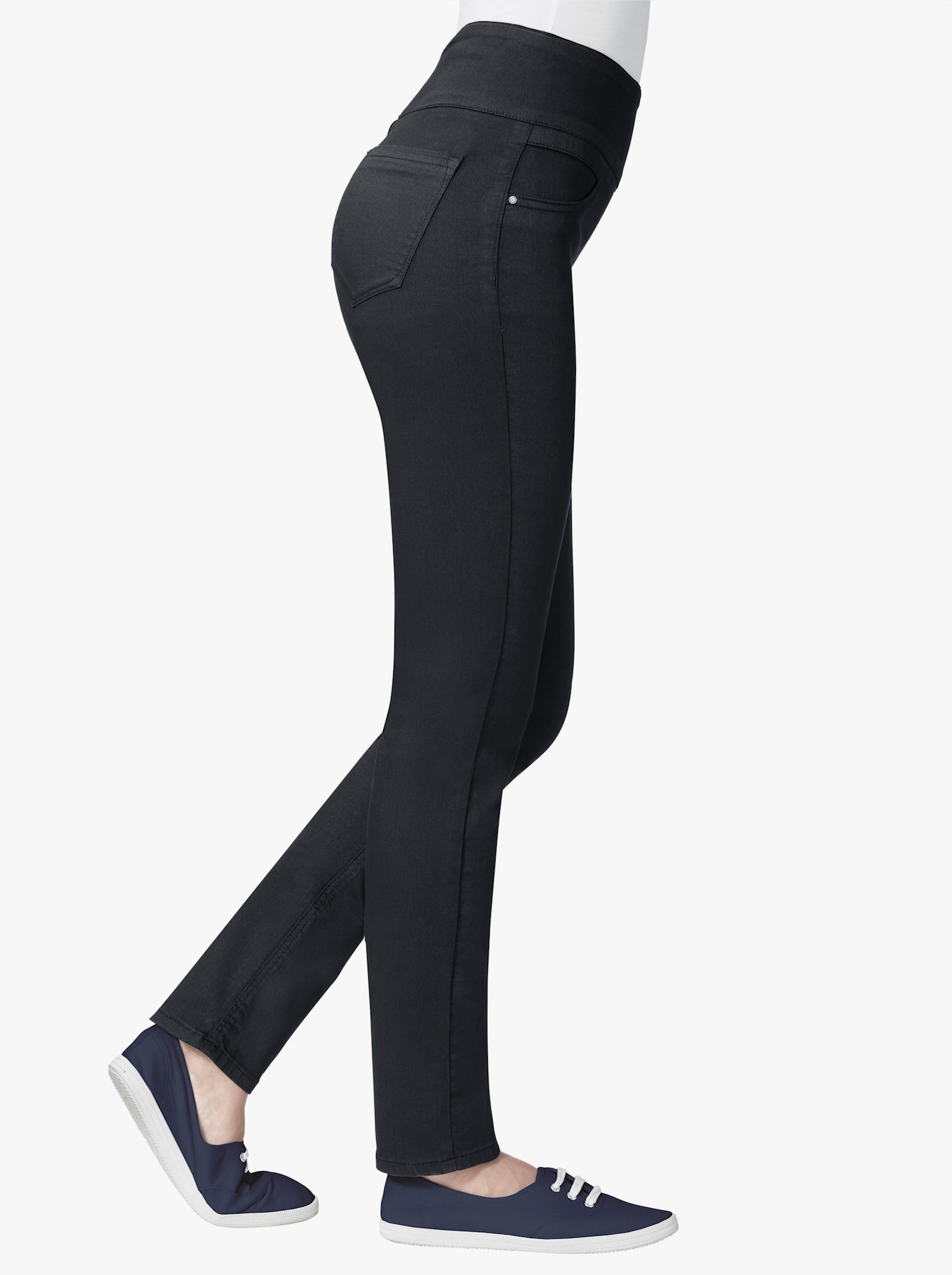 Schlupfhose mit hohem Dehnbund - marine