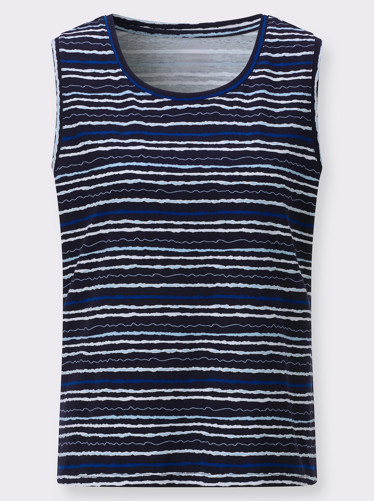 Shirttop - marine-eisblau-bedruckt