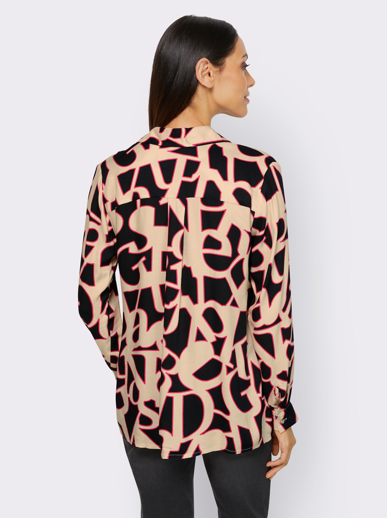 heine Overhemdblouse - zwart/zand geprint