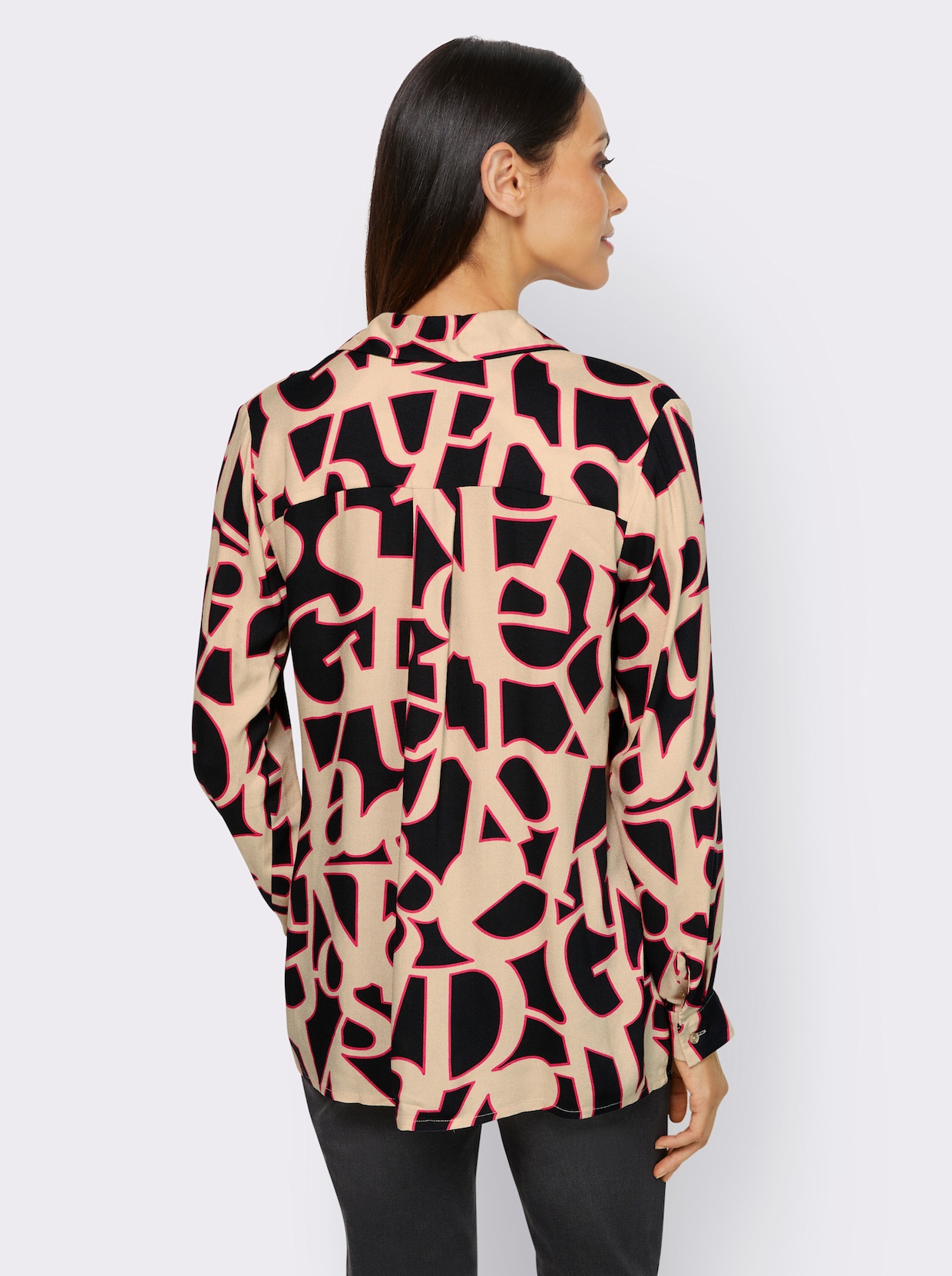 heine Blouse met print - zwart/zand geprint