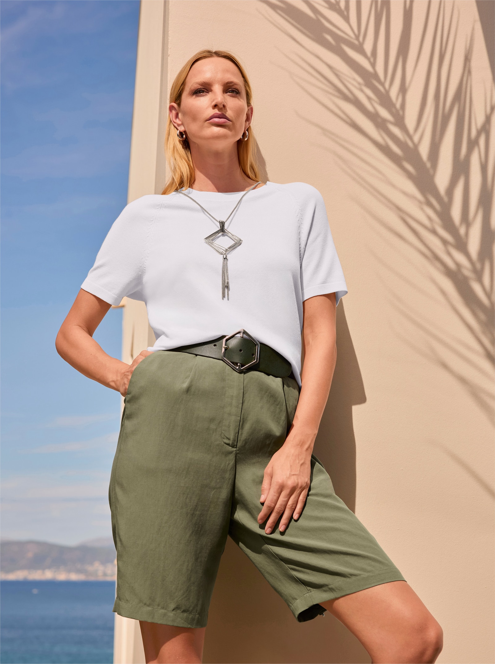 heine Feinstrickpullover mit Rippenbündchen - ecru