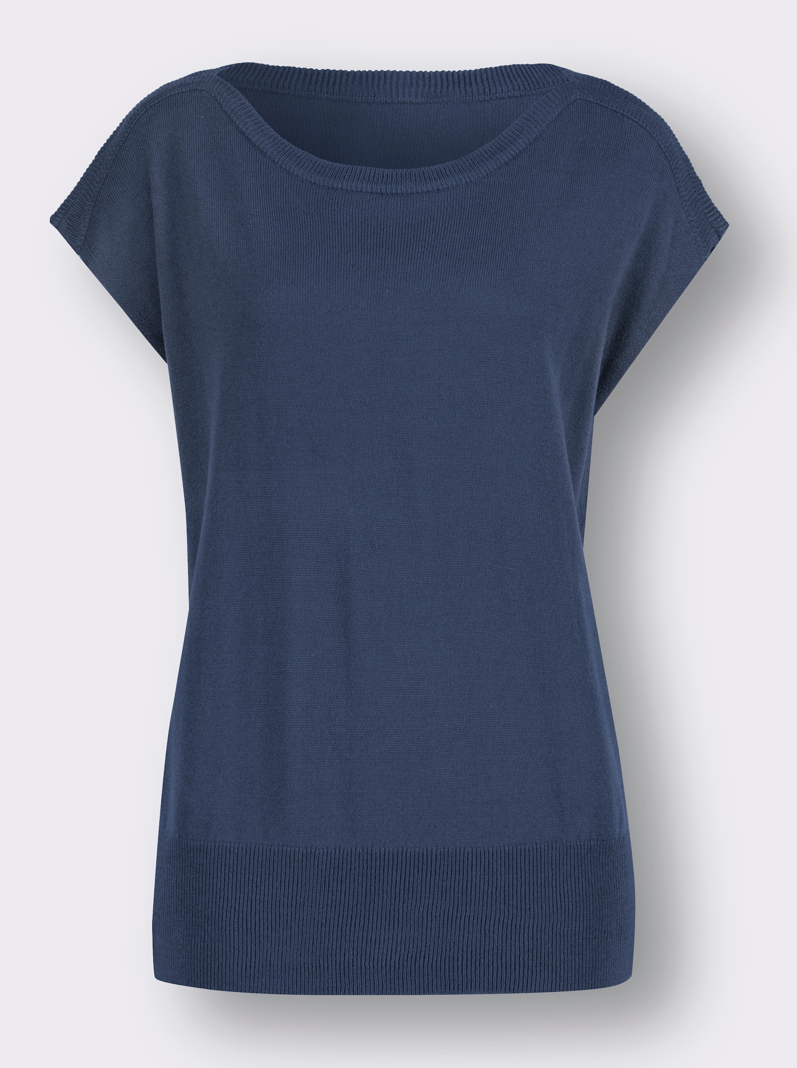 Pullunder mit U-Boot-Ausschnitt - jeansblau