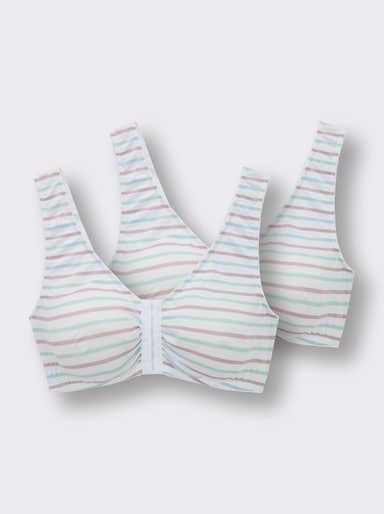 wäschepur Bustier - weiß-mauve-mint-gestreift