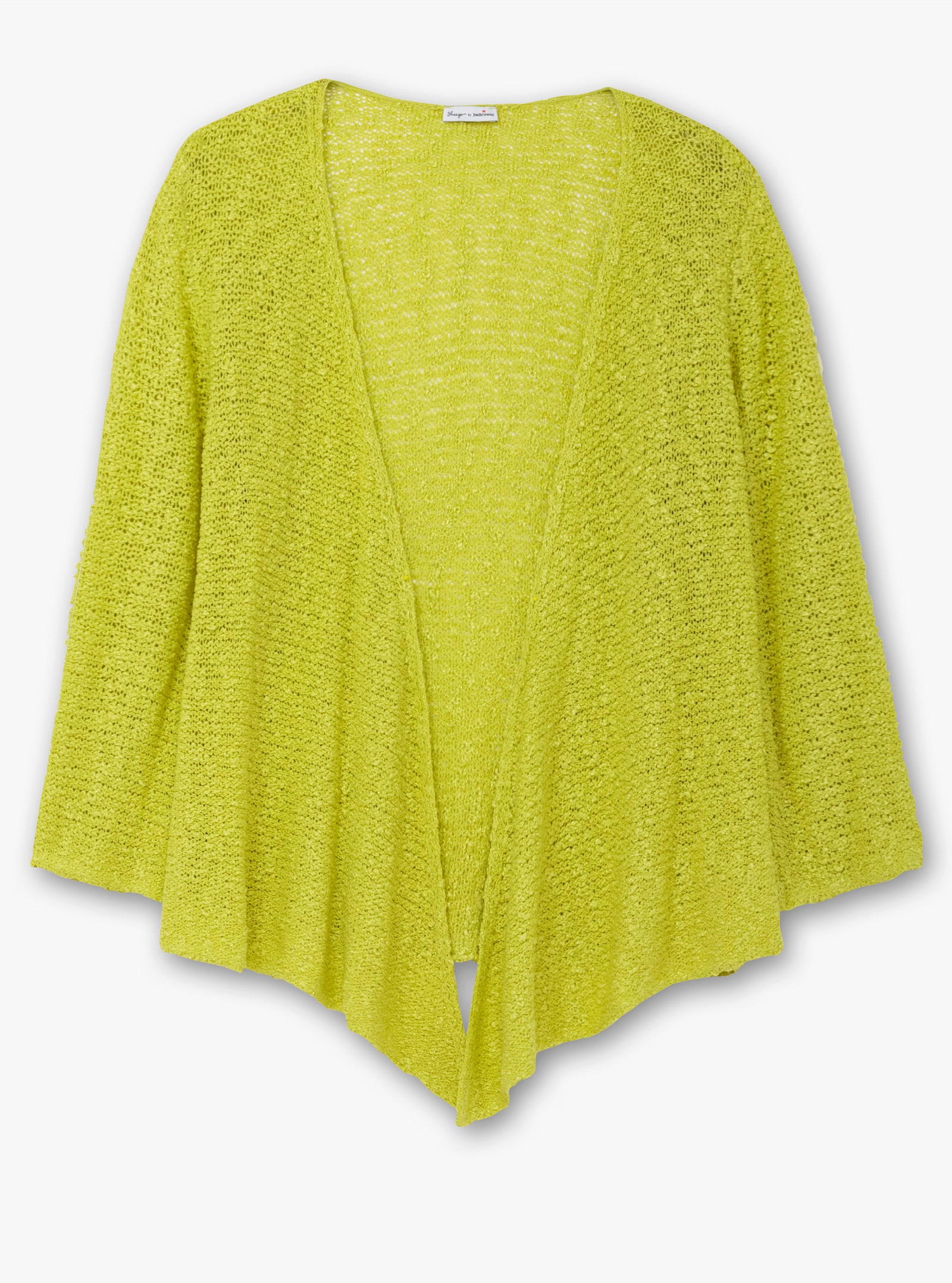 sheego by Joe Browns Strickjacke im Häkel-Look, mit Zipfelsaum - limone