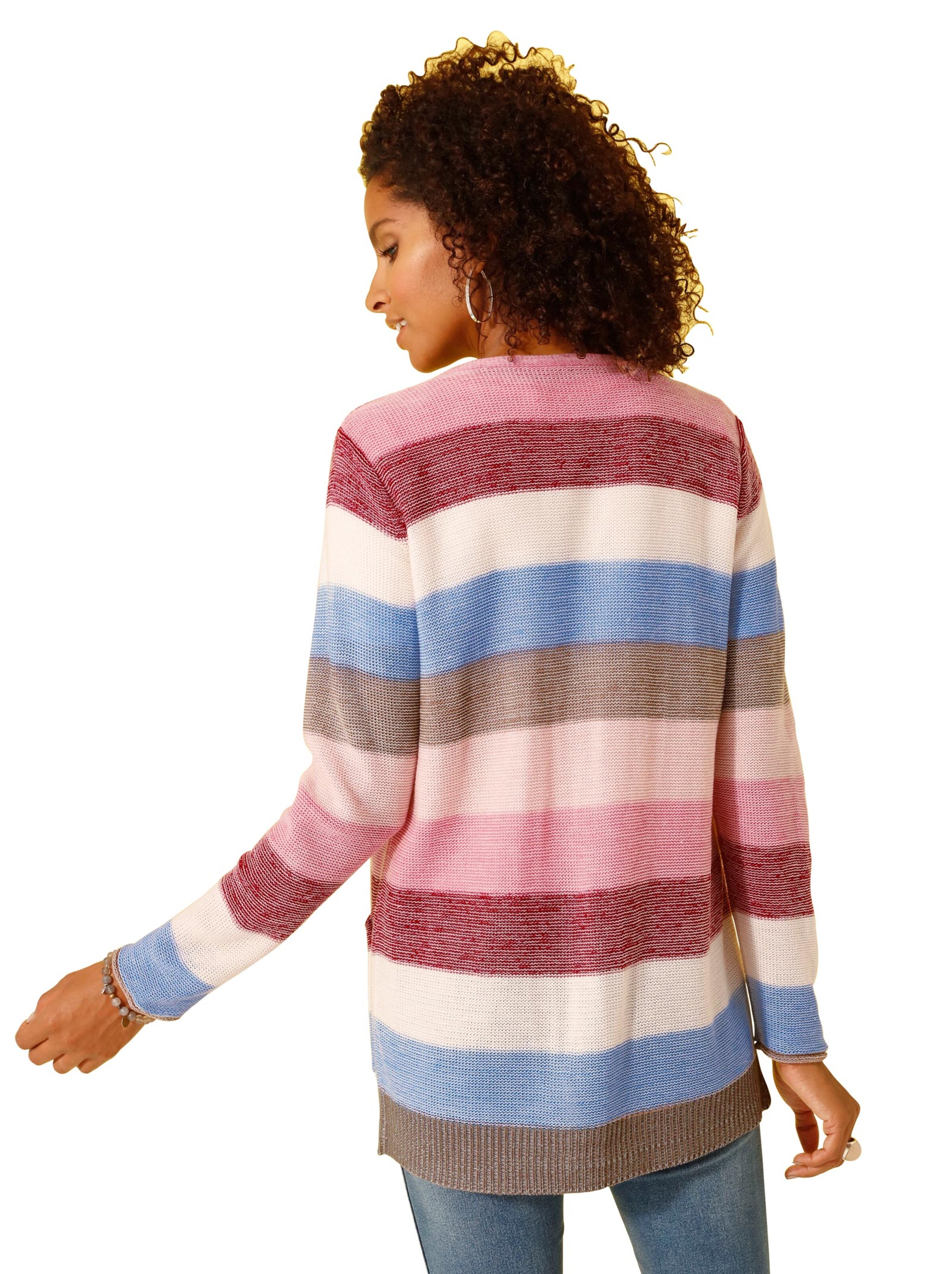 Strickjacke - rosé-geringelt