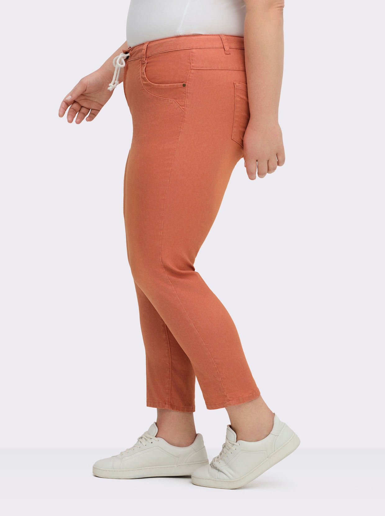 5-Pocket-Jeans in knöchellanger Schnittform - papaya