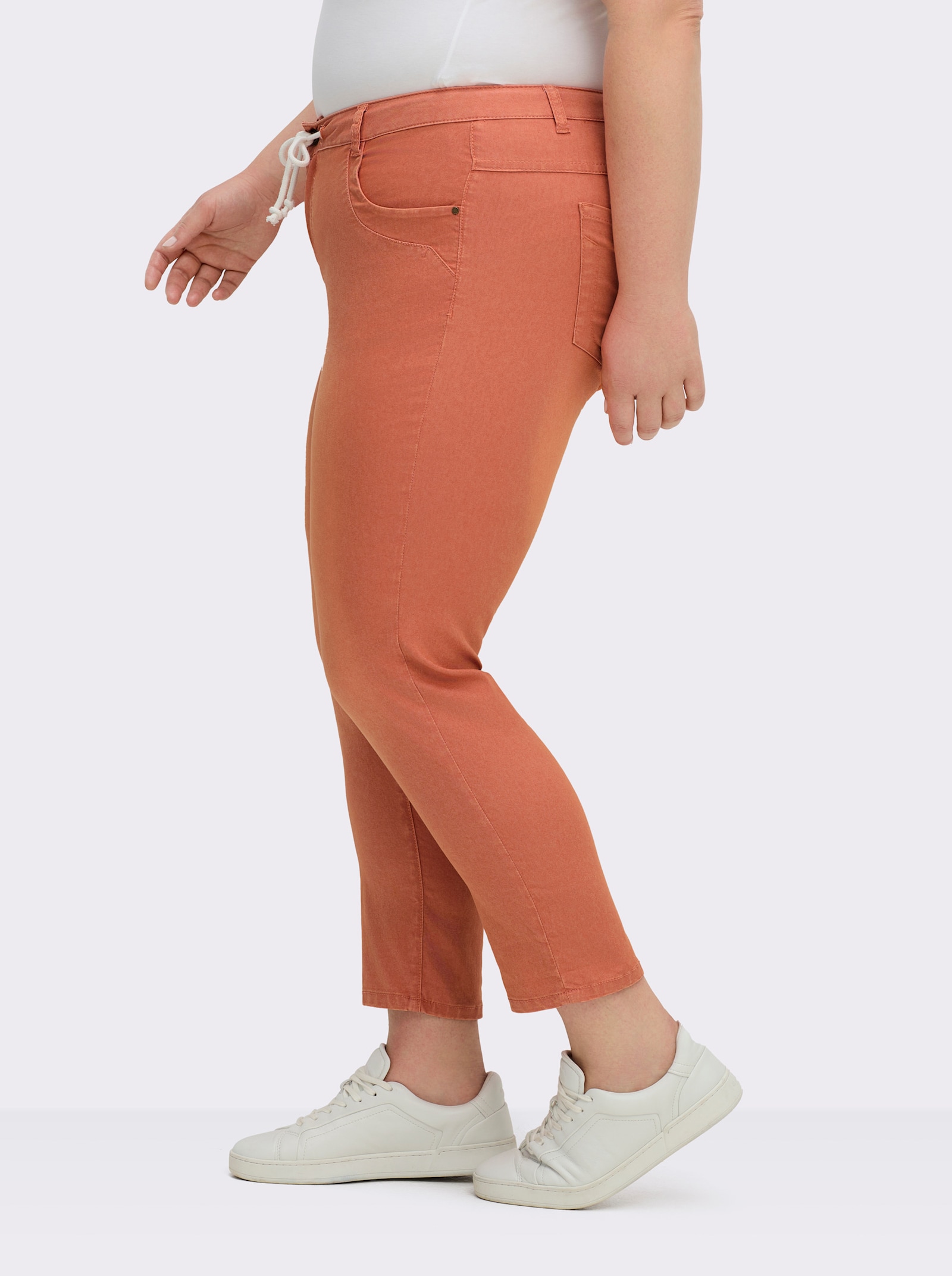 5-Pocket-Jeans in knöchellanger Schnittform - papaya