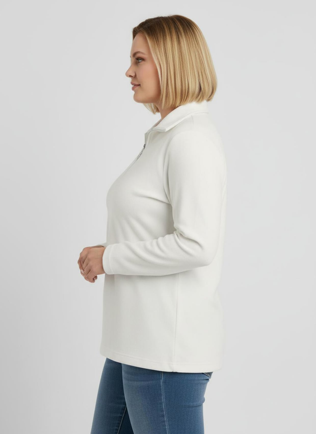 Langarmshirt mit Schneeflocken-Anhänger - ecru