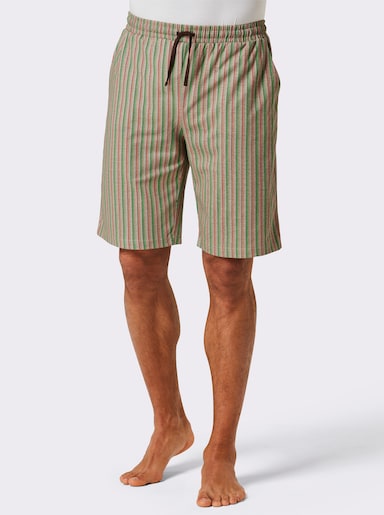 wäschepur men Hose kurz - beige-papaya-gestreift