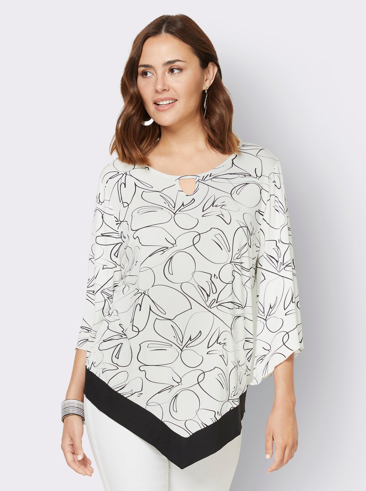 3/4-Arm-Shirt - weiß-bedruckt