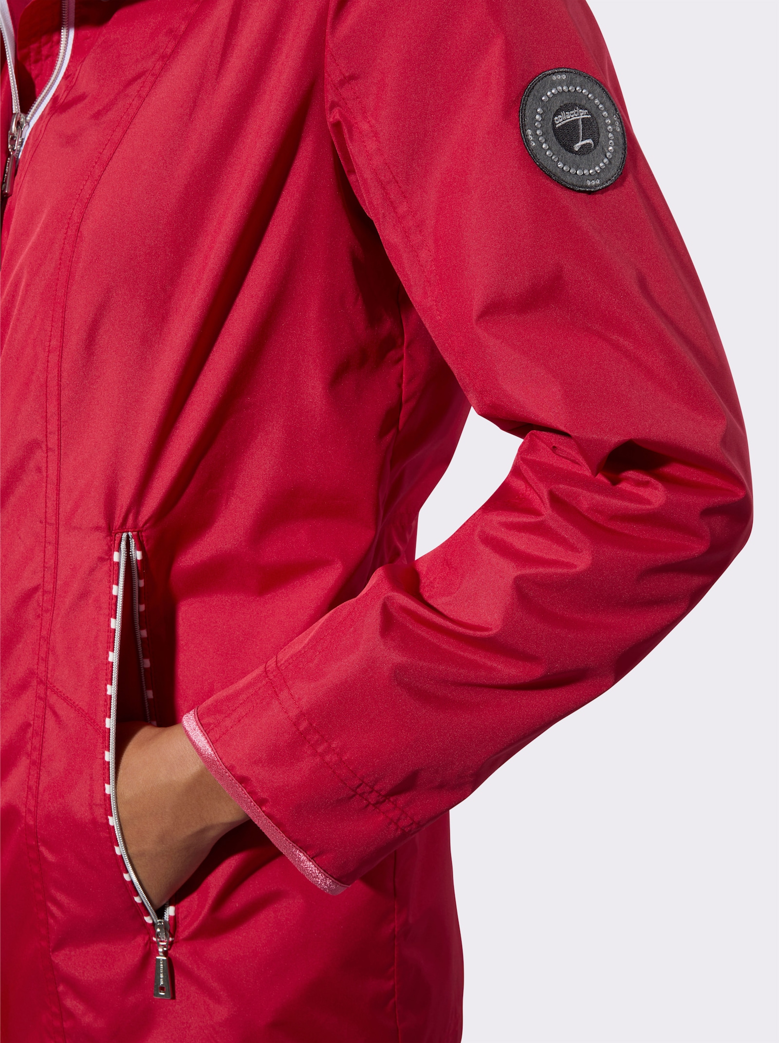 Jacke - erdbeere-weiss