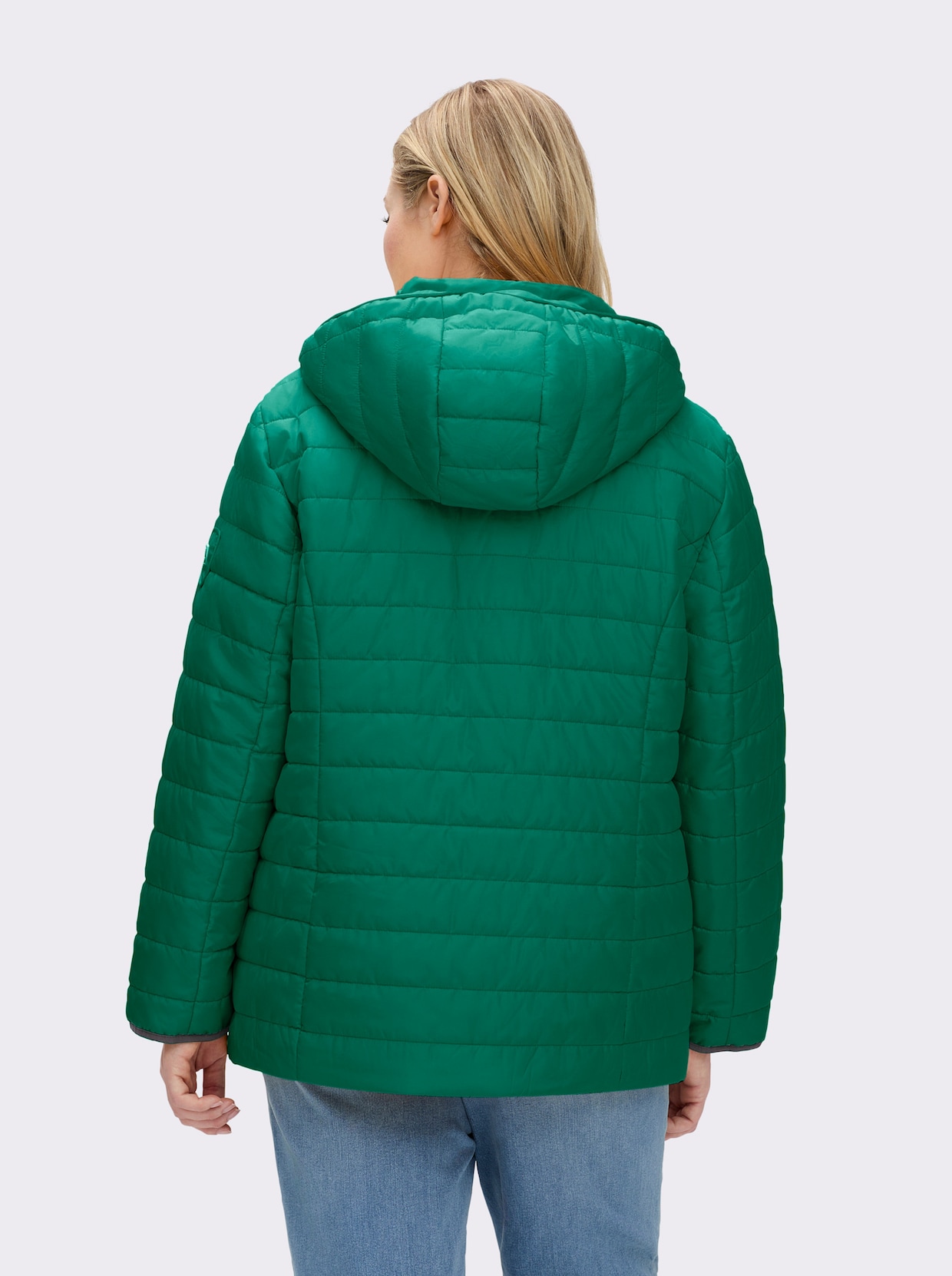 Steppjacke mit kontrastfarbenen Akzenten - grün