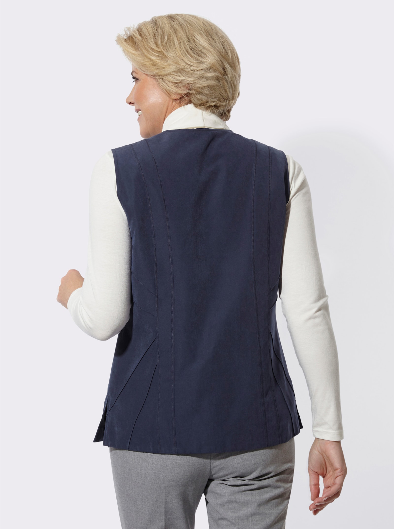 Weste in Micro-Moss-Qualität - marine