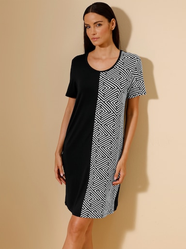 wäschepur Sleepshirt - schwarz-weiß-bedruckt