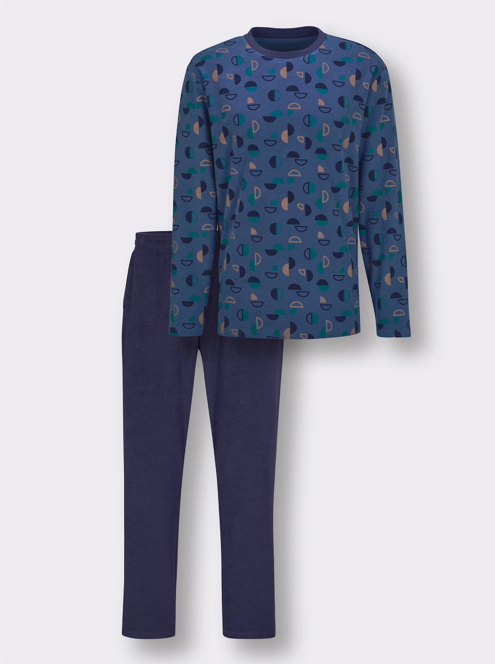 wäschepur men Schlafanzug - marine-jeansblau-bedruckt