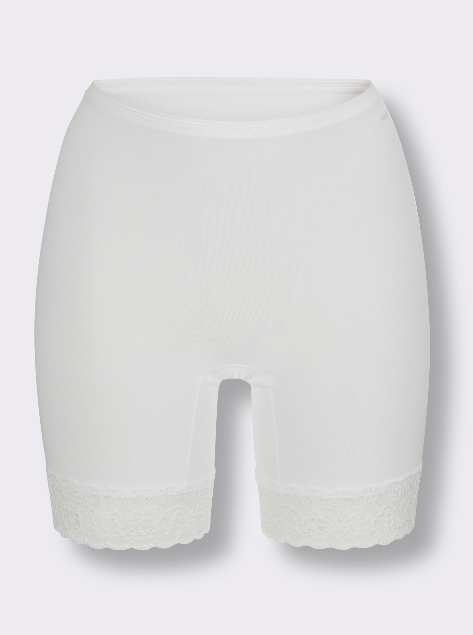 Mey Longpanty mit Spitzen-Abschluss - weiß