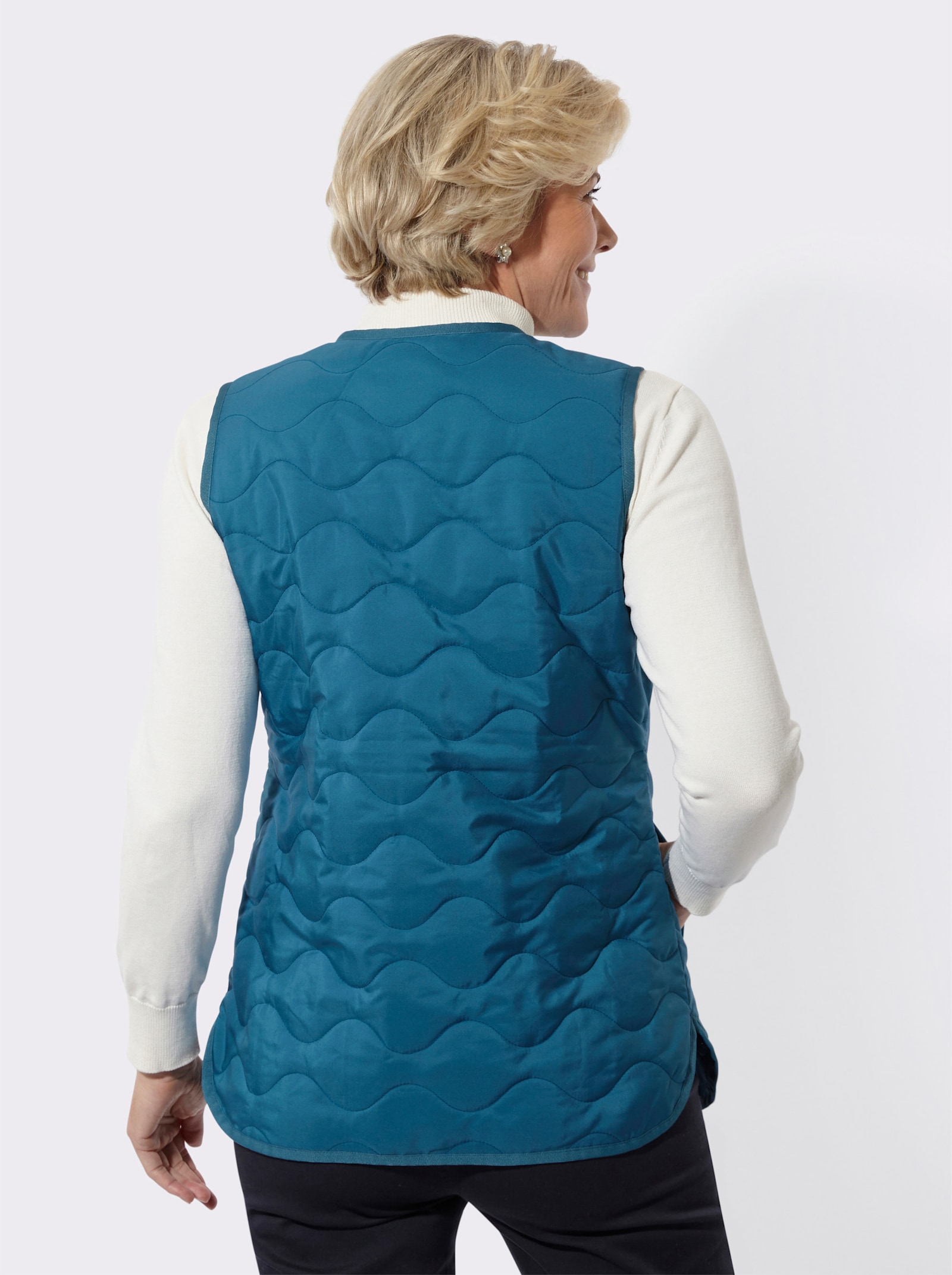 Steppweste mit Wellenmuster - topas