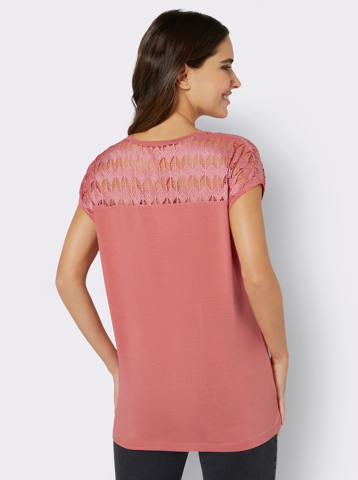 Shirt met ronde hals - flamingo