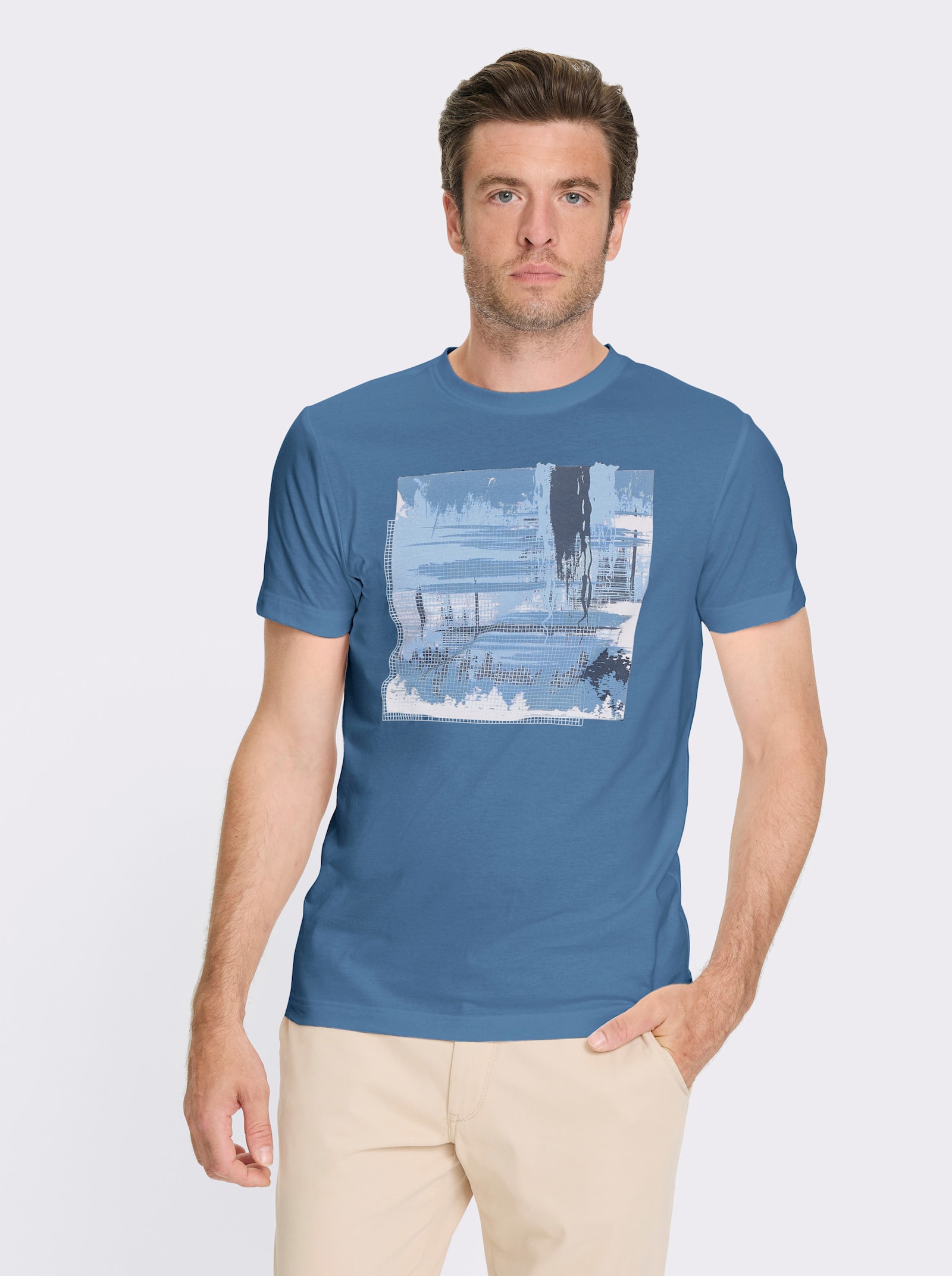Catamaran T-Shirt mit Front-Print - mittelblau-bedruckt