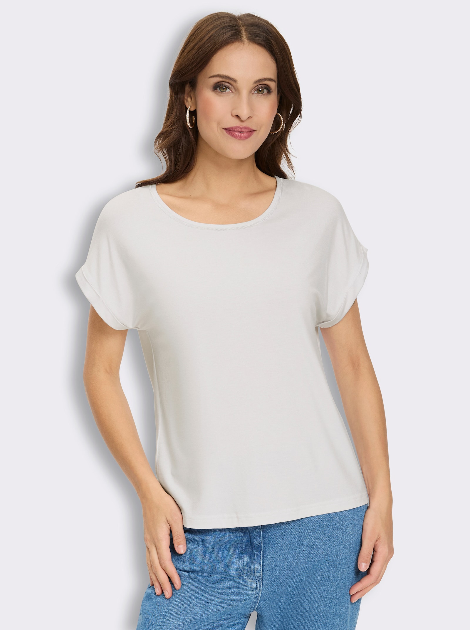 Rundhalsshirt - ecru