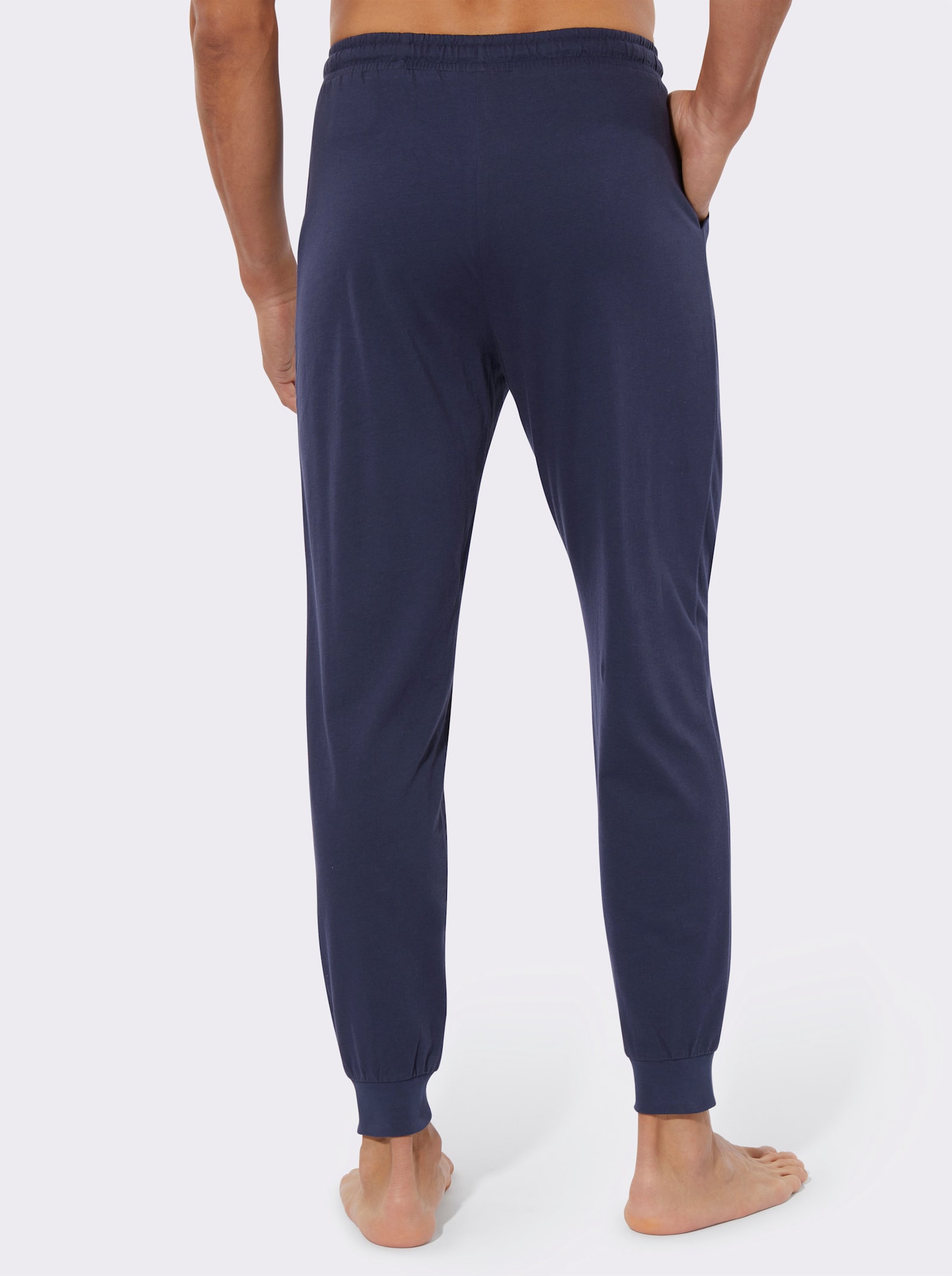 Jerseyhose mit elastischen Rippbündchen - marine