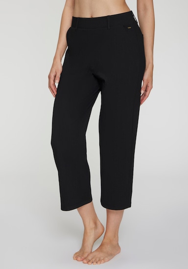 LASCANA Pantalon large - noir uni