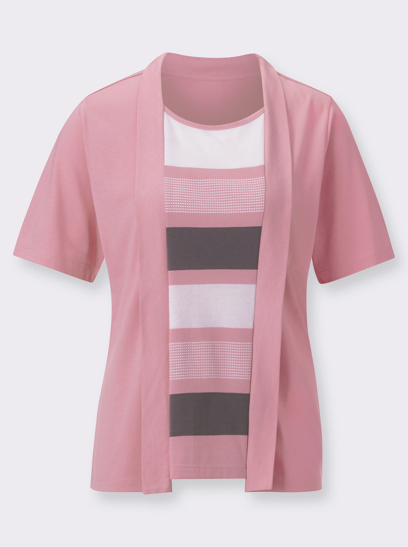 2-in-1-shirt in extra zachte materiaalmix - hortensia