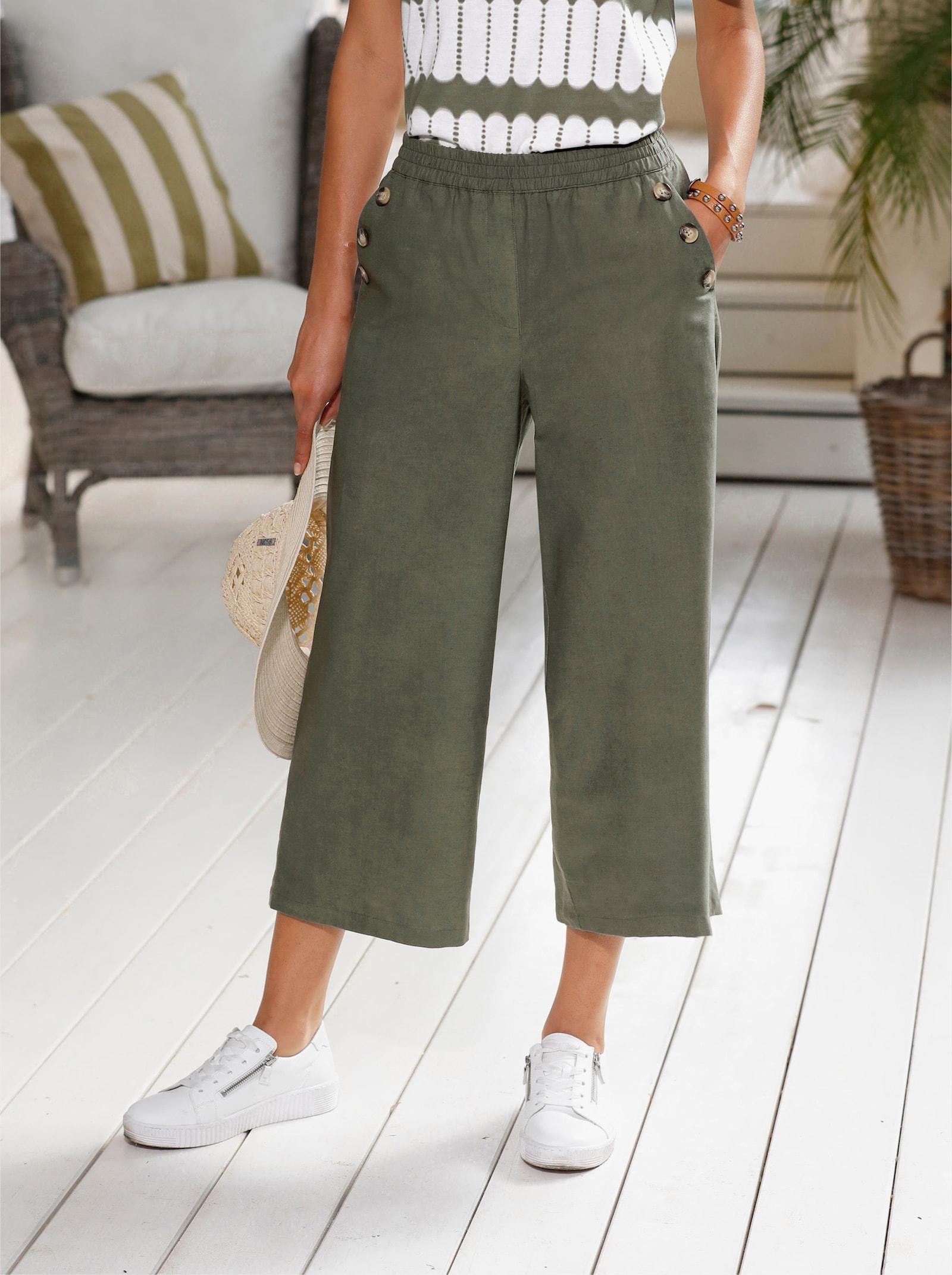 Culotte mit Dehnbund - khaki