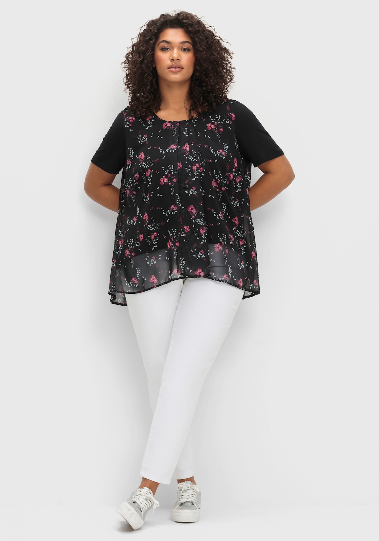 sheego Blouseshirt - zwart gedessineerd