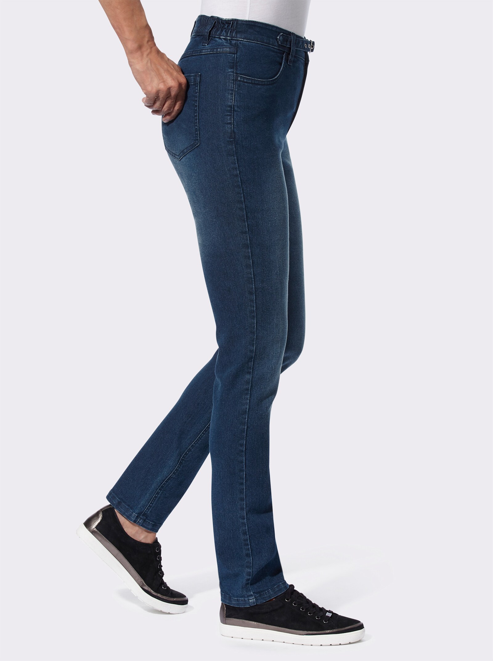 Jeans met comfortband achter - blue-stonewashed