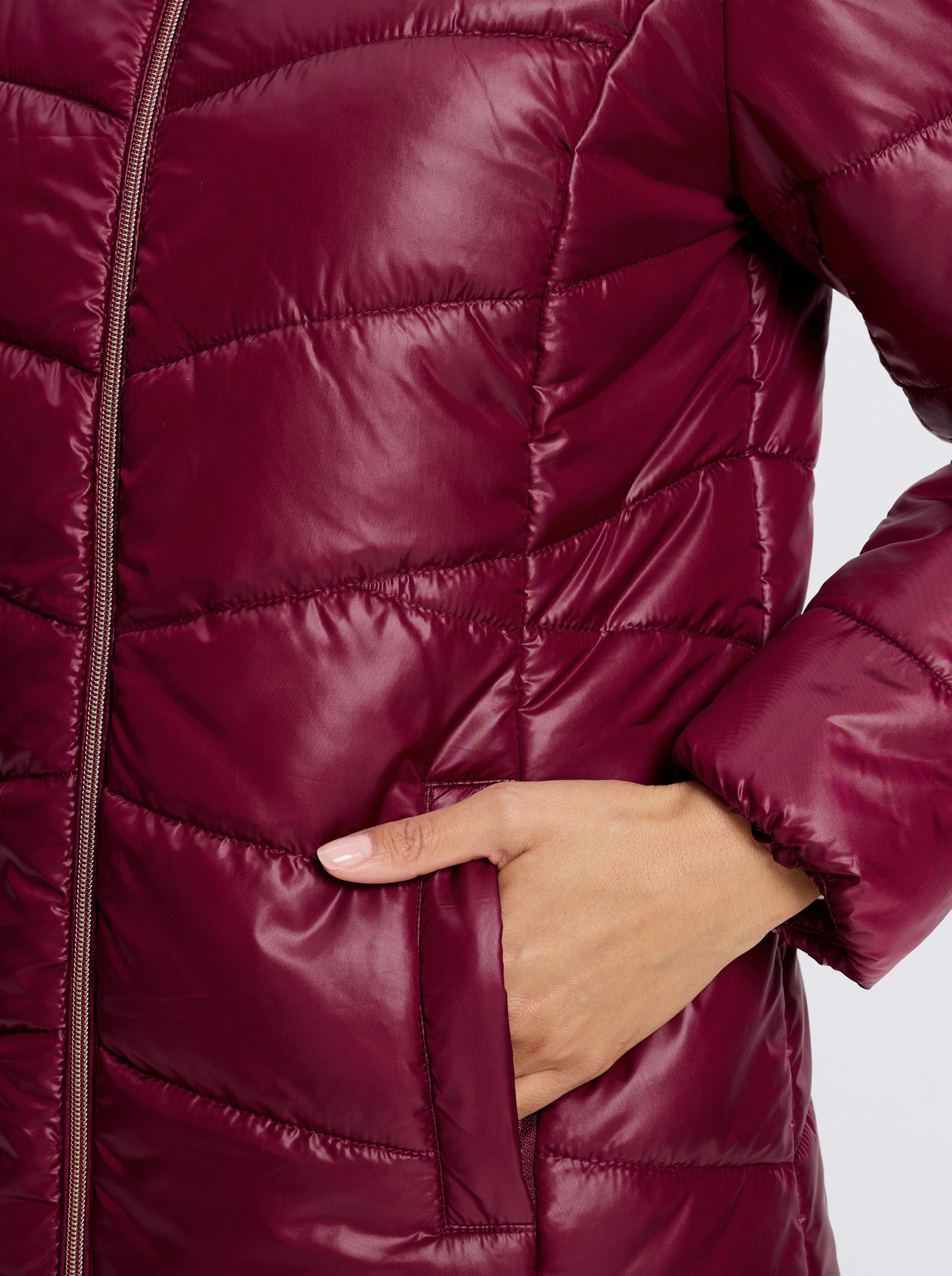 Longjacke mit Steppmuster - bordeaux