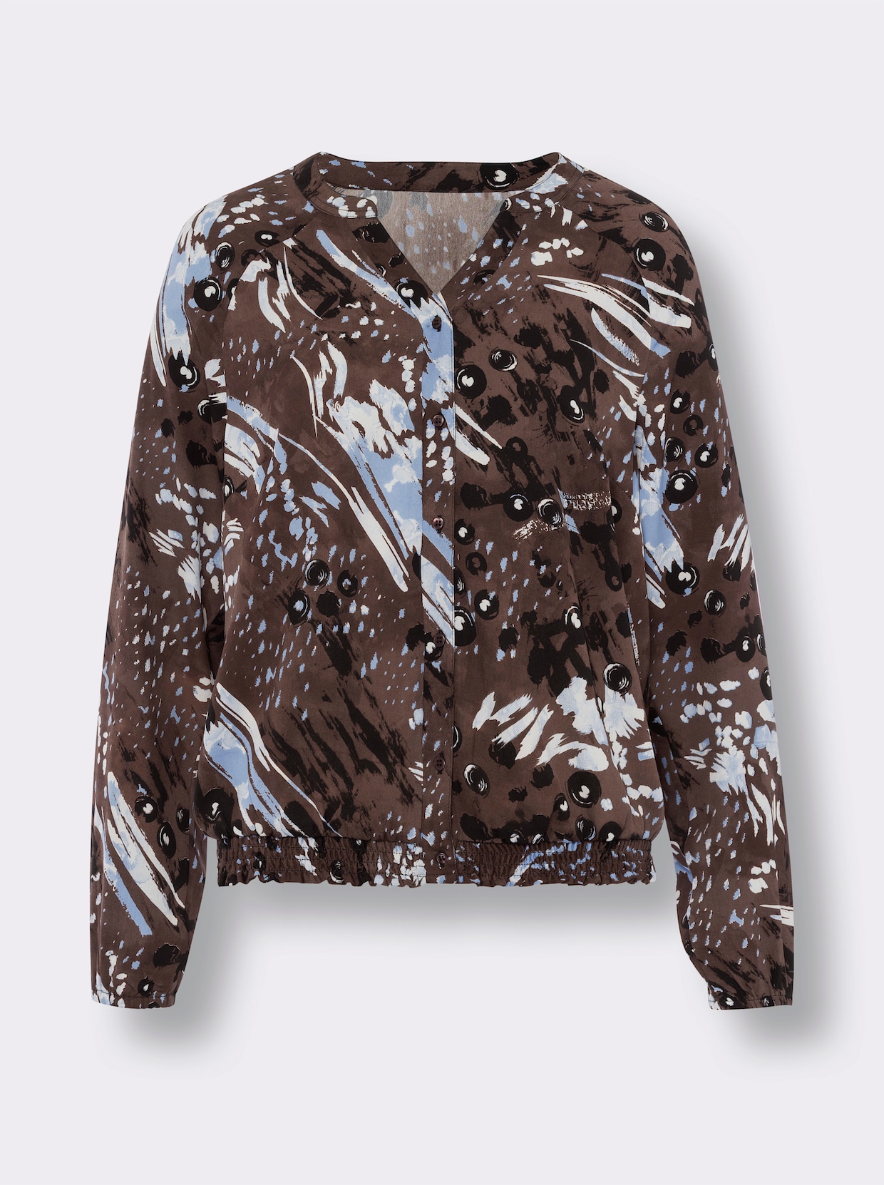 heine Blouse met print - chocolade/hemelsblauw bedrukt