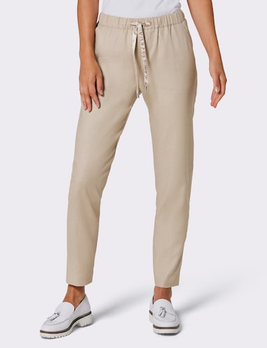 CREATION L PREMIUM Leinenhose in Jogpant-Form - beige
