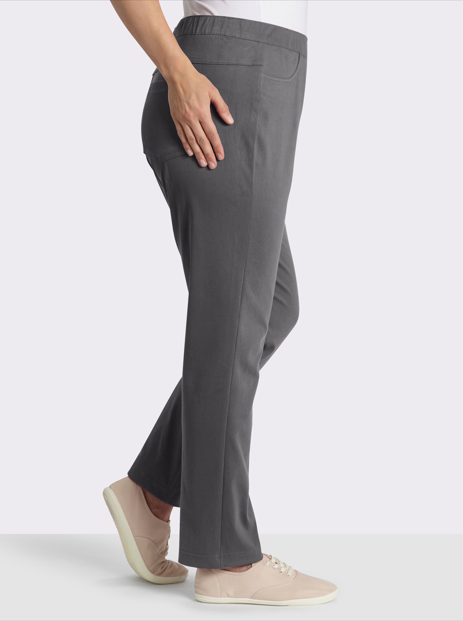 Schlupfhose mit Dehnbund - anthrazit