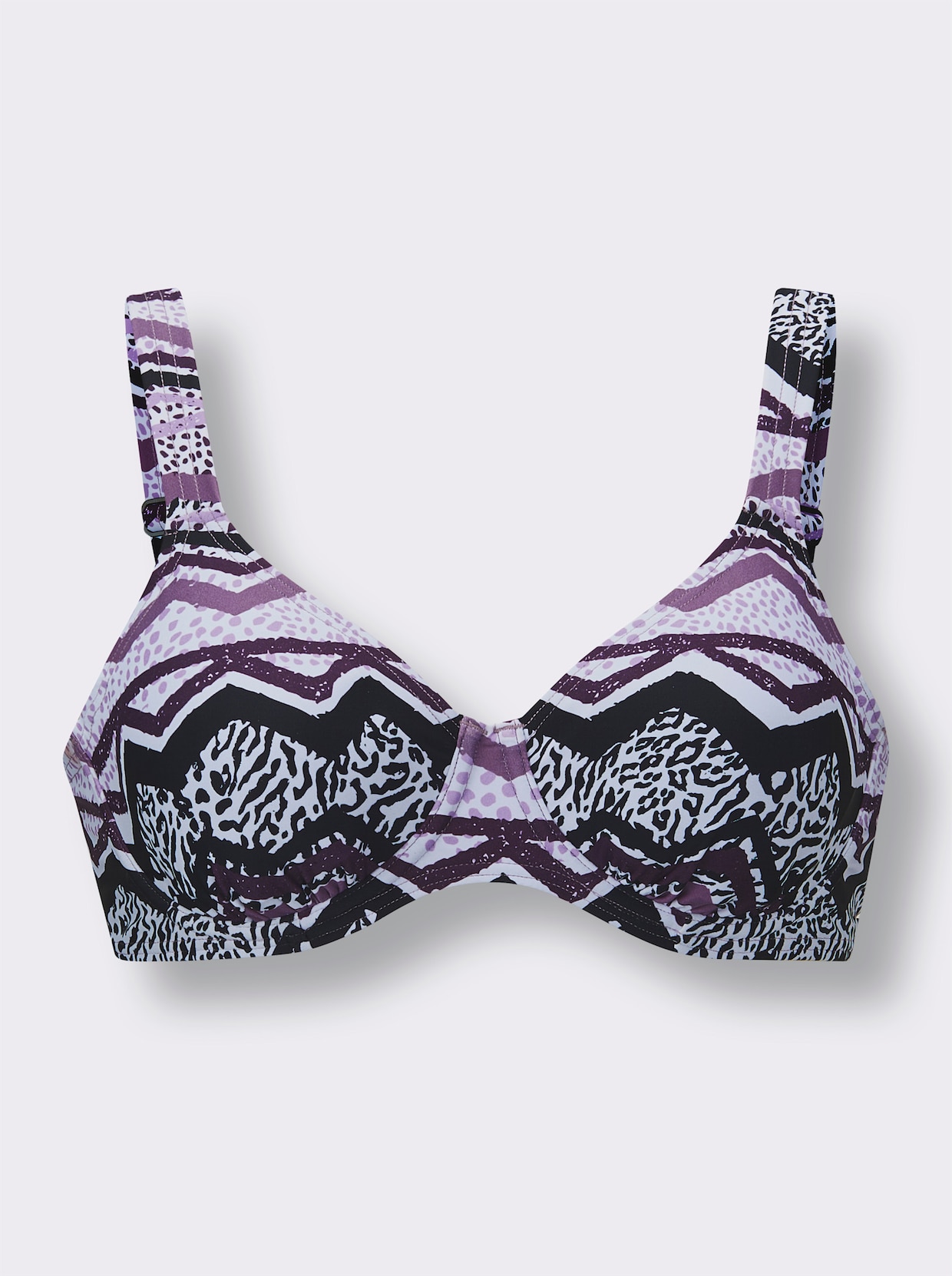 feel good Bikini-Oberteil - violett-schwarz-bedruckt