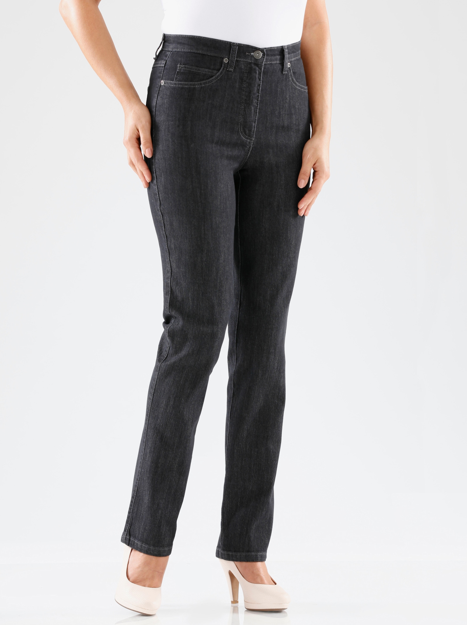 5-Pocket-Jeans mit Stretch-Anteil - black-denim
