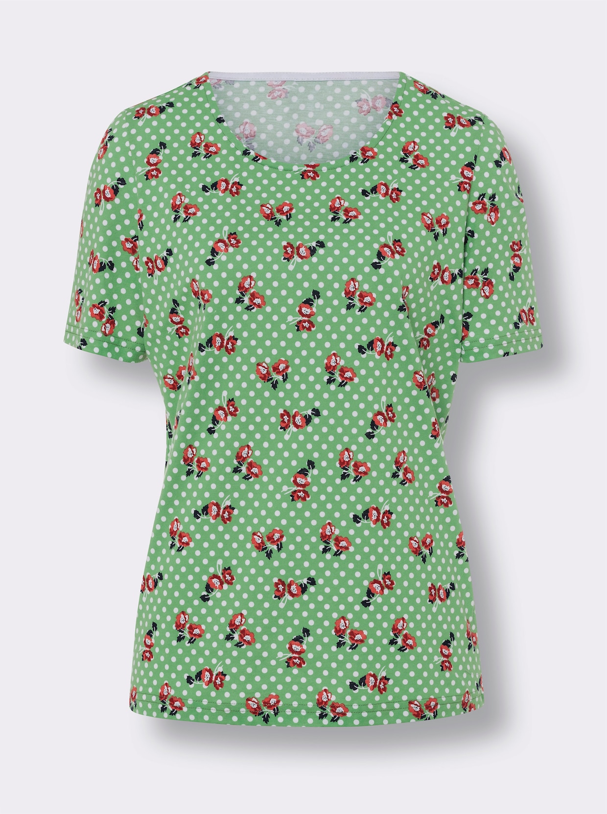 Shirt met korte mouwen - appelgroen/rood bedrukt