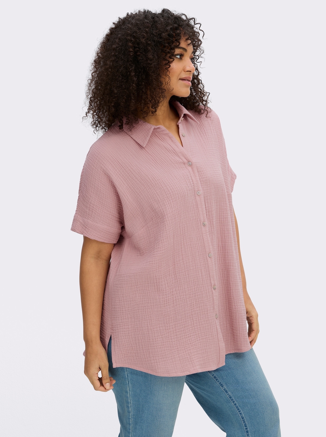 sheego Hemdbluse in Musselinqualität - hortensie