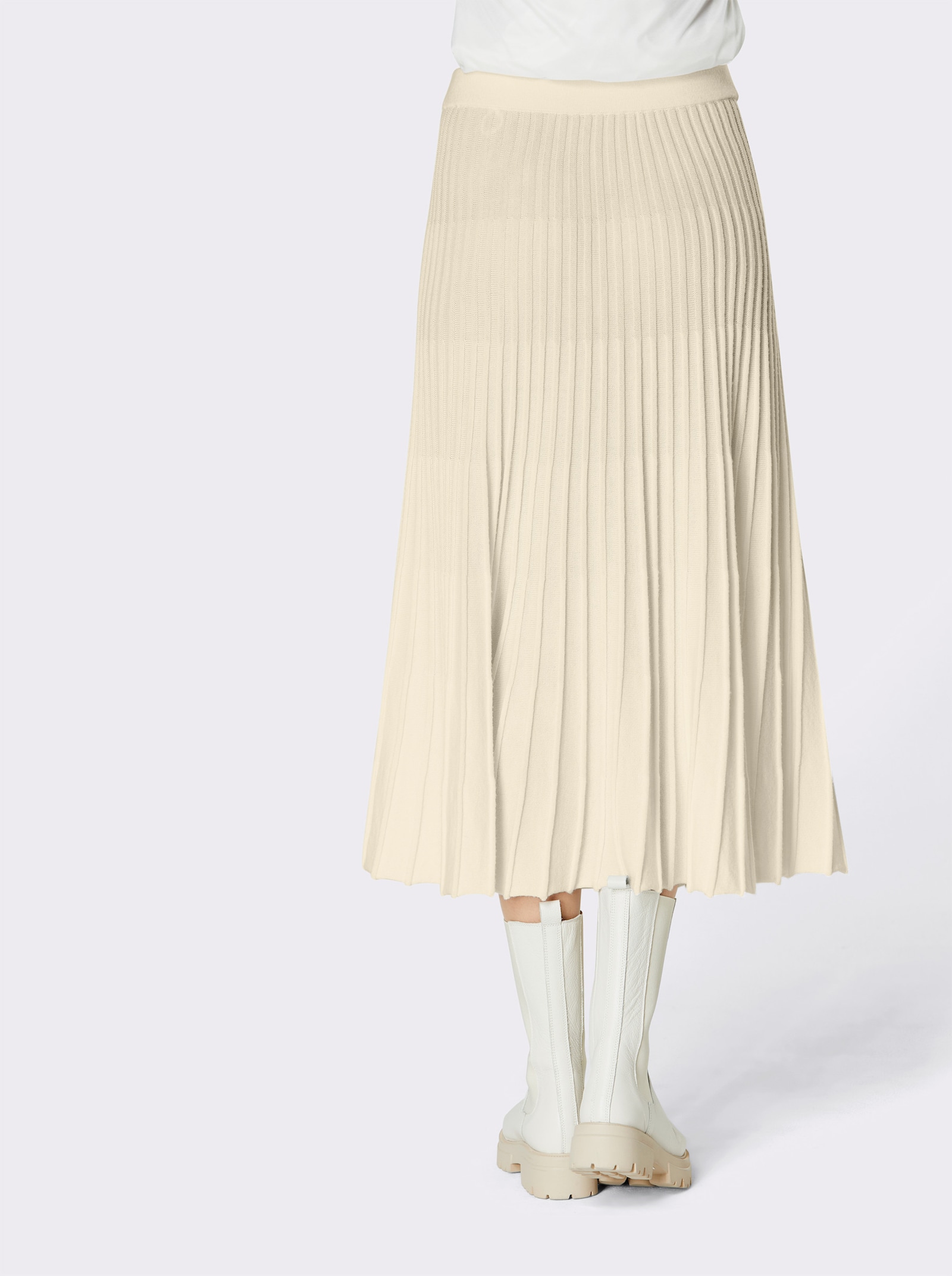 CREATION L PREMIUM Strickrock aus reiner Merino-Wolle - ecru