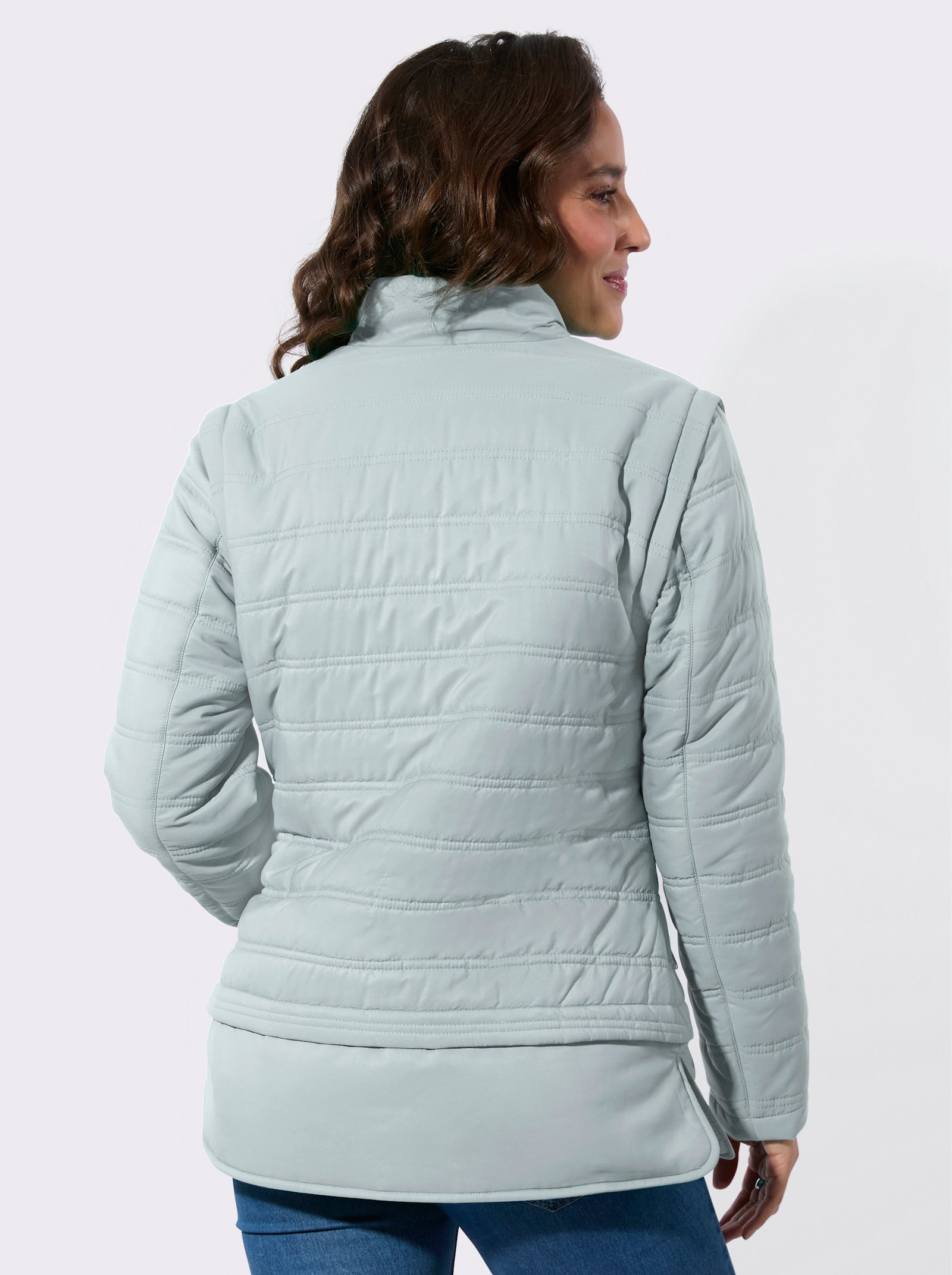 Steppjacke mit abzippbaren Ärmeln - kalkmint