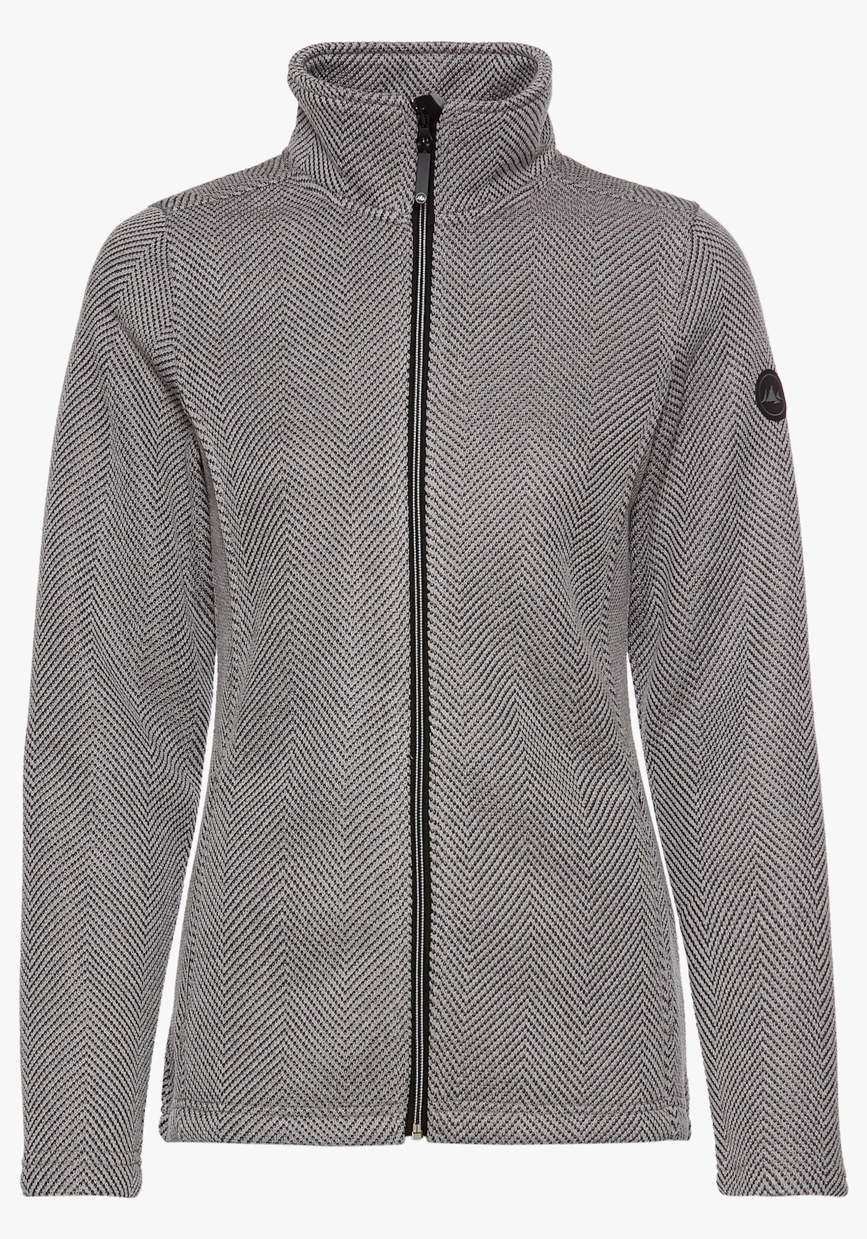 Strickfleecejacke - graumeliert